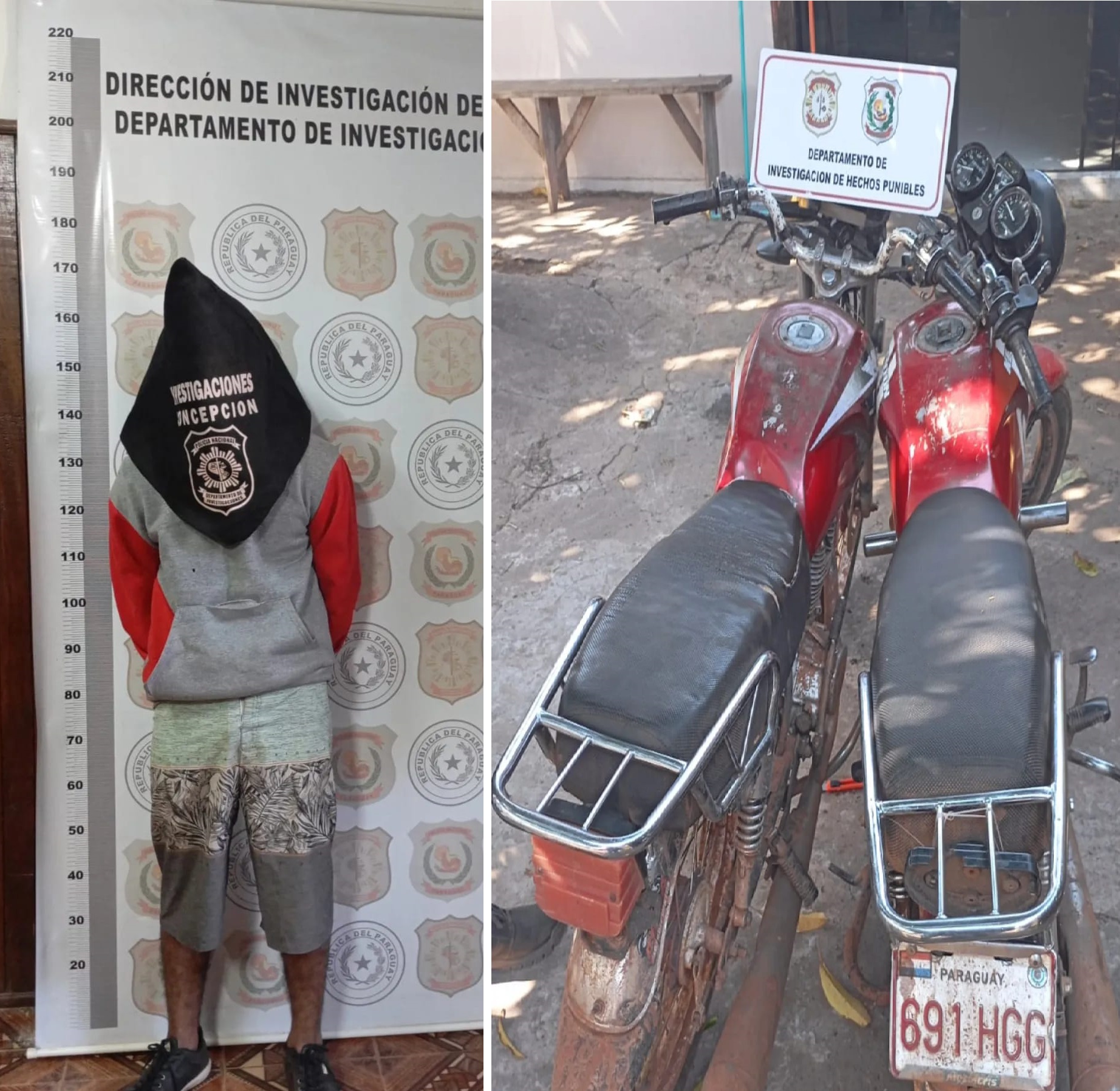 Un aprehendido y dos motocicletas recuperadas por agentes de Investigaciones de la Policía Nacional