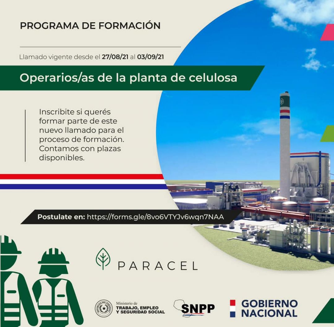 Avanza construcción de planta de celulosa de PARACEL en Concepción y convocan a formación de operarios