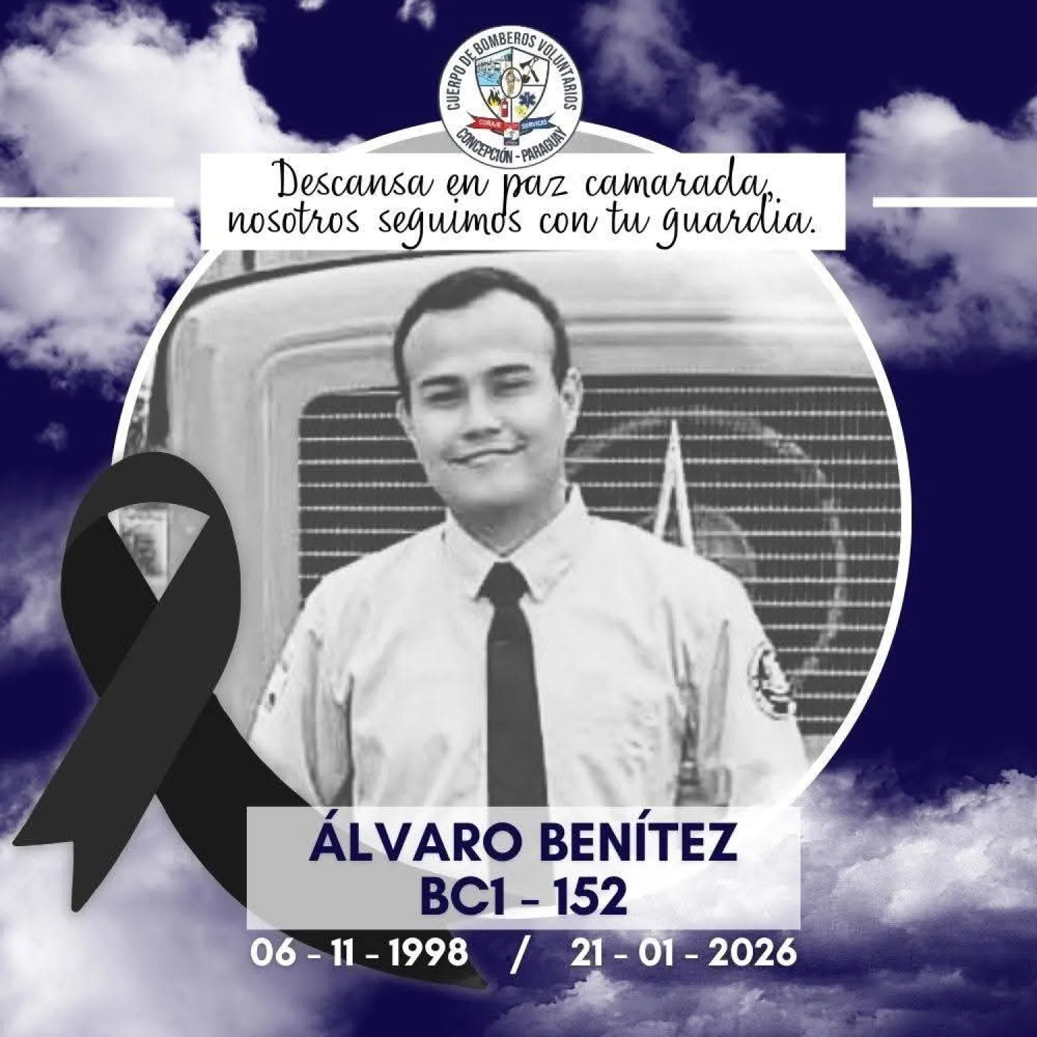 Bomberos Voluntarios de Concepción despiden a su camarada fallecido