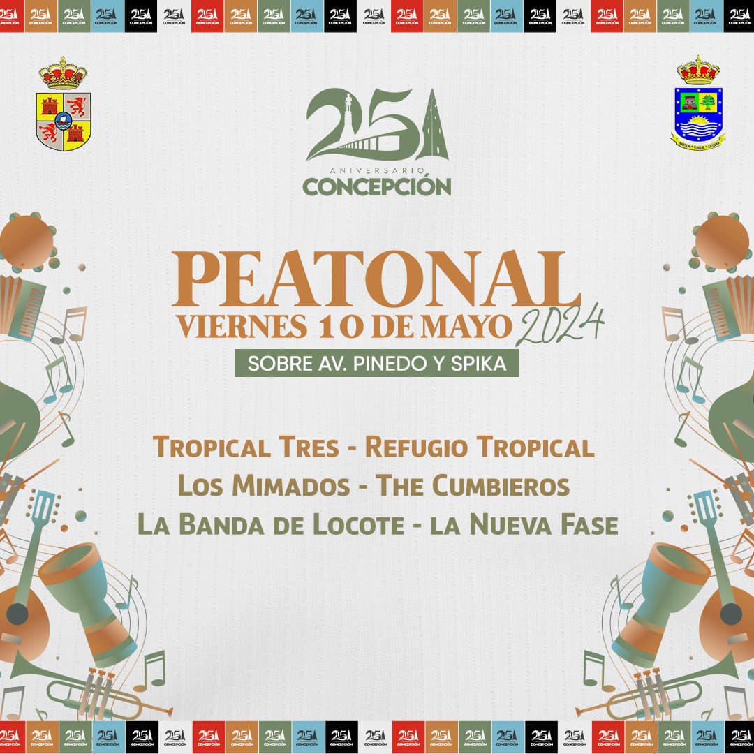 Primera peatonal festiva en Concepción por sus 251 años
