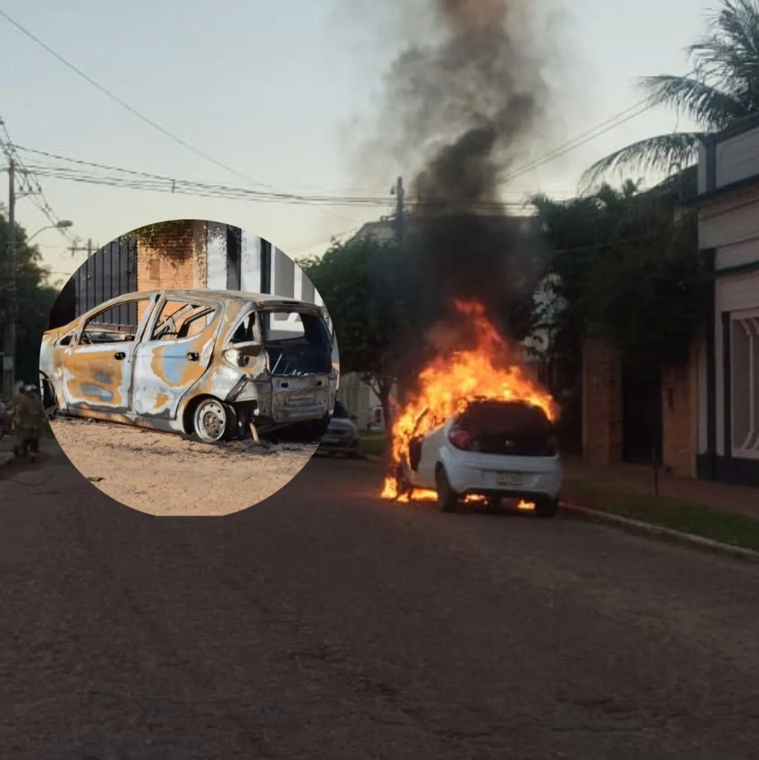 Auto se incendia en pleno centro de Concepción