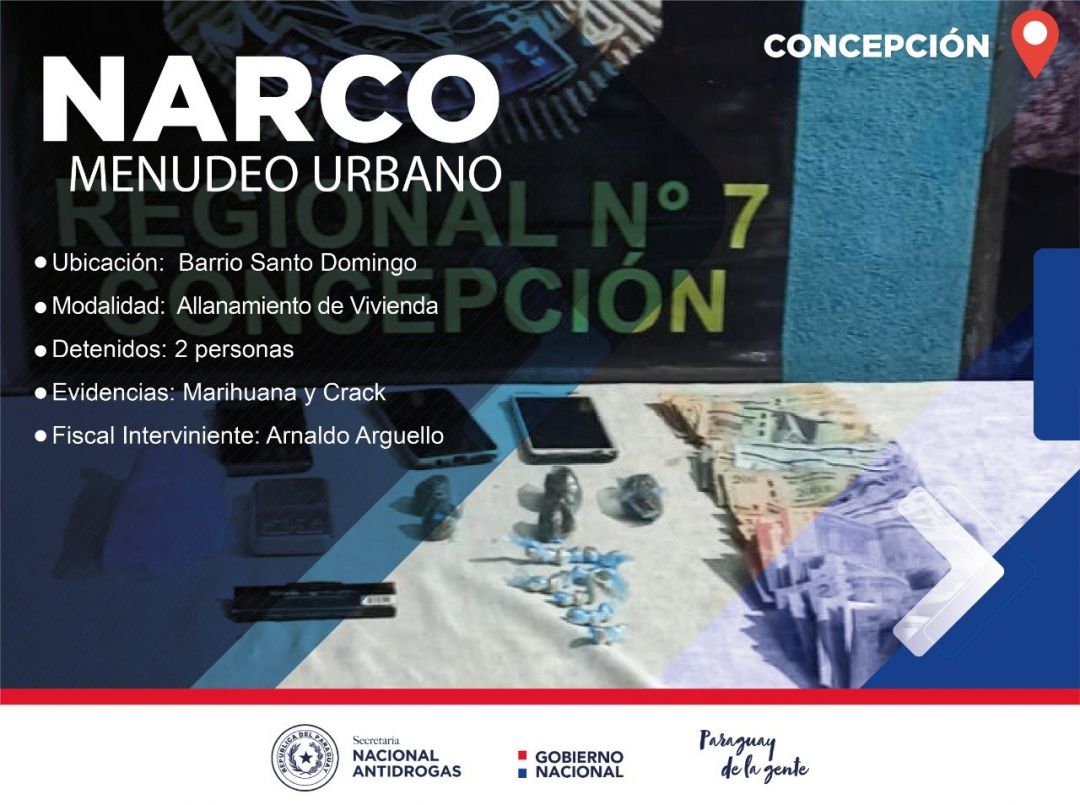 Senad detiene a mujer que utilizaba a menor de edad para venta de drogas en Vallemi