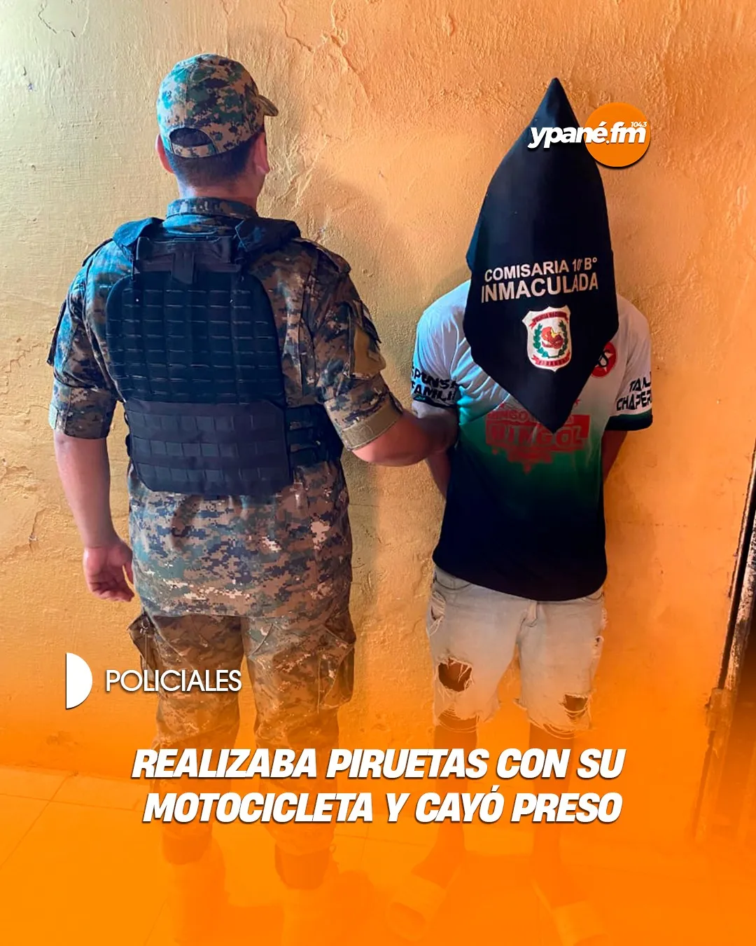 Realizaba piruetas con su motocicleta y cayó preso