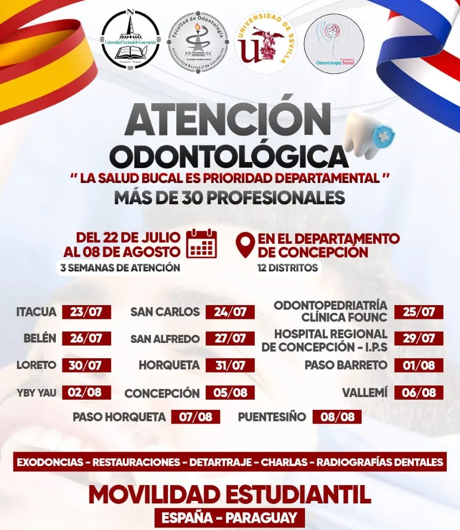 Brindarán atenciones odontológicas en 12 distritos del departamento de Concepción