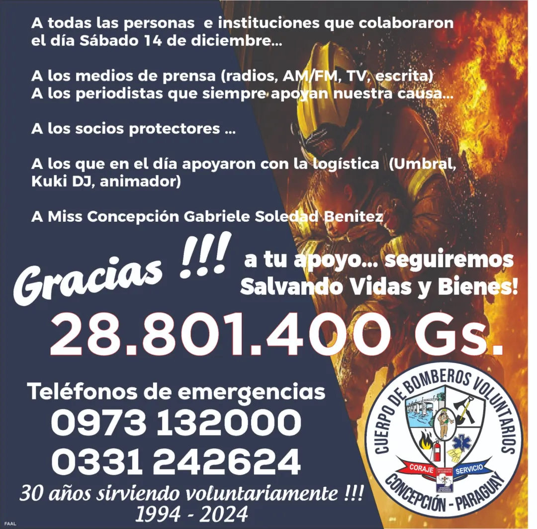 Bomberos Voluntarios de Concepción agradecen apoyo ciudadano en colecta anual