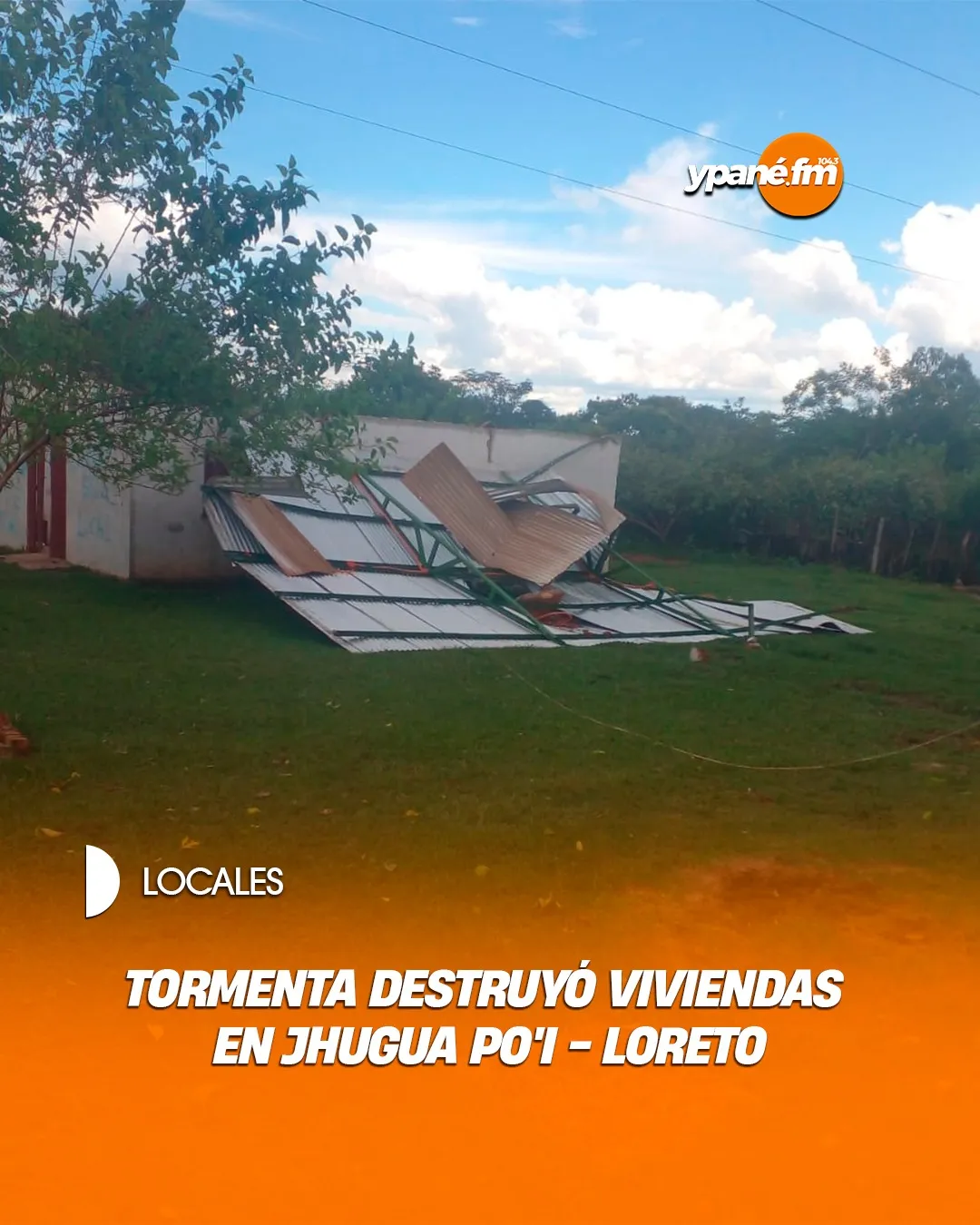 Tormenta destruyó viviendas en Jhugua Poí - Loreto