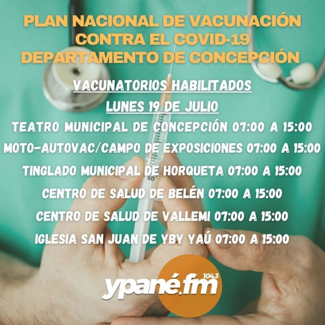 Nueva jornada de vacunación este lunes 19 de julio: Vacunatorios, horarios y población objetivo de Concepción
