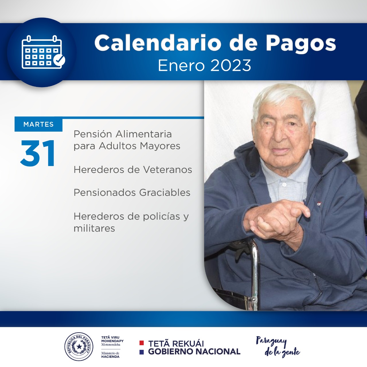 Más de 275.000 adultos mayores y otros beneficiarios cobrarán el martes 31