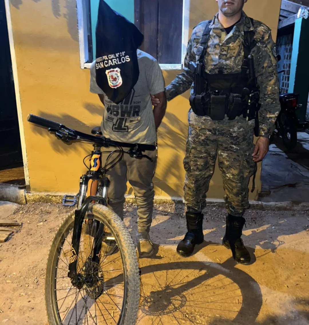 Sospechoso fue sorprendido con bicicleta robada en plena vía pública