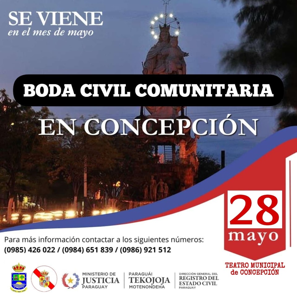 Boda civil comunitaria con nueva fecha en Concepción