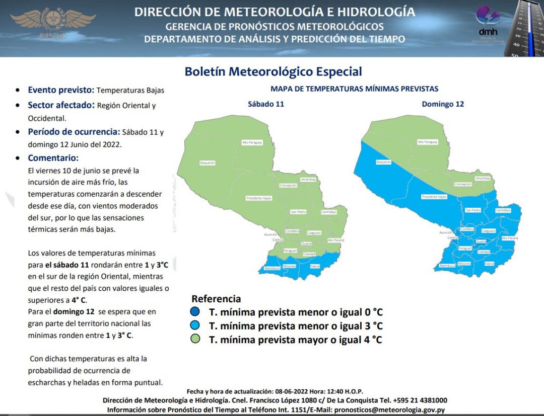 Continúan las lluvias y tormentas previo a escarchas y heladas