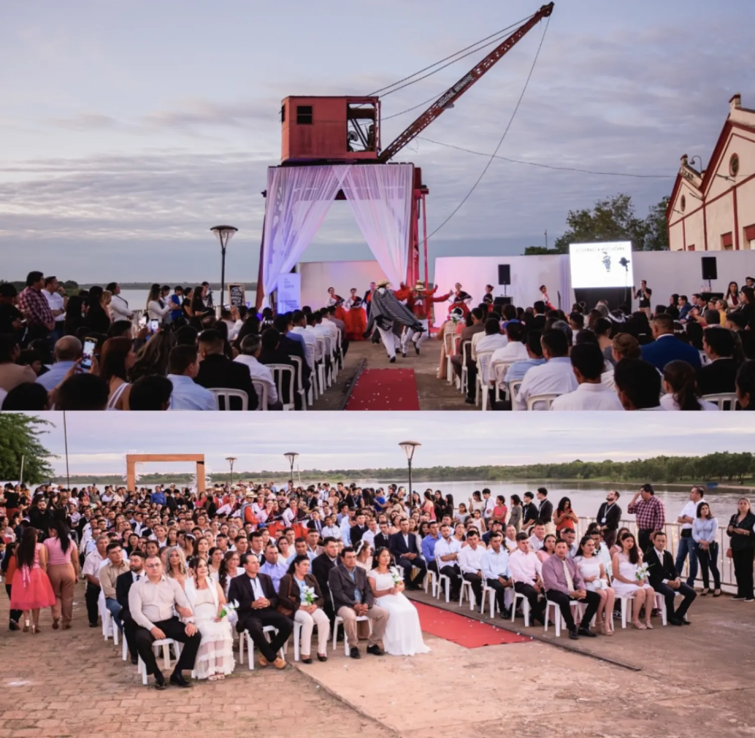 “Paraguay Se Casa”: Concepción celebró el matrimonio civil comunitario de 110 parejas en el puerto antiguo