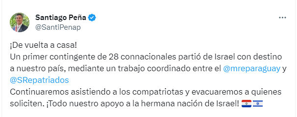 Unos 28 paraguayos regresan desde Israel