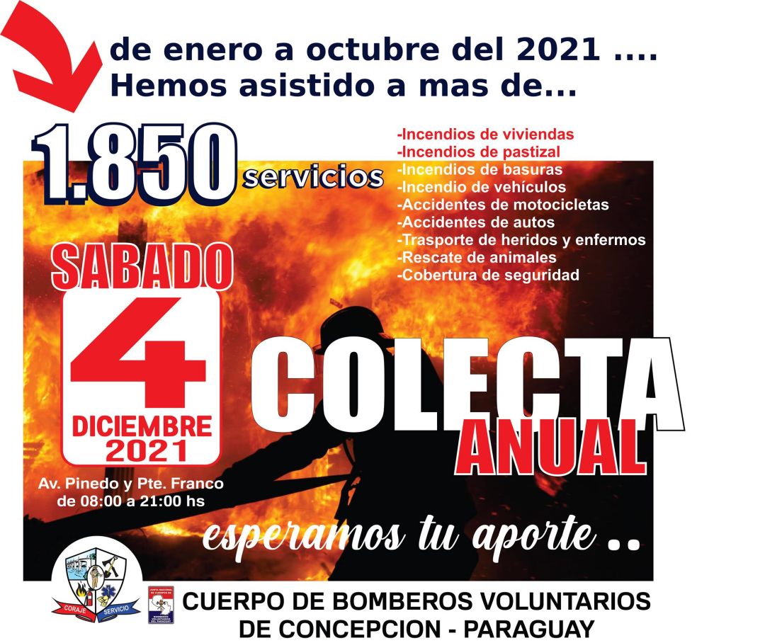 Bomberos Voluntarios de Concepción anuncian fecha de colecta anual