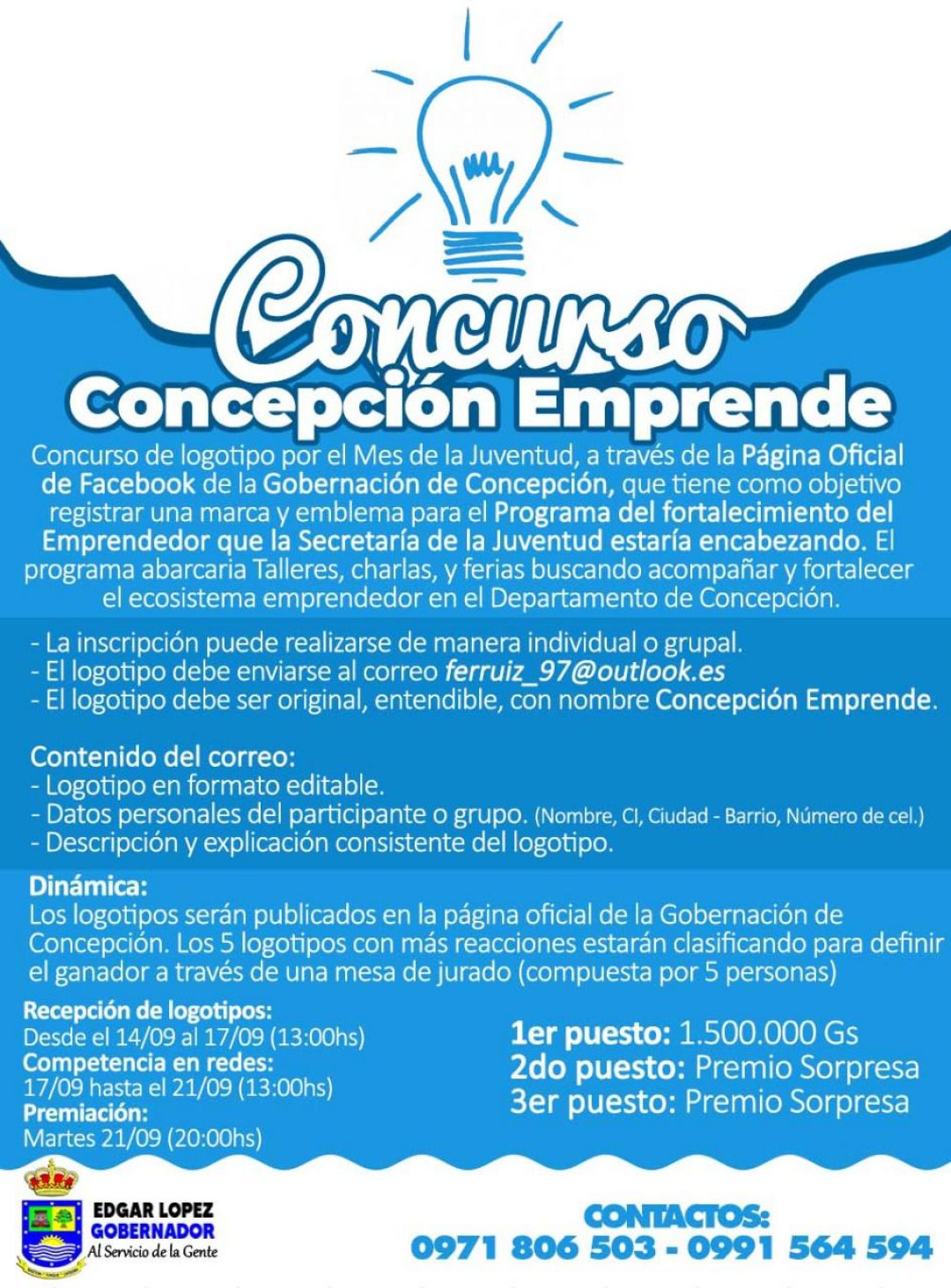 Secretaría de la Juventud de la Gobernación presenta el concurso “Concepción Emprende”