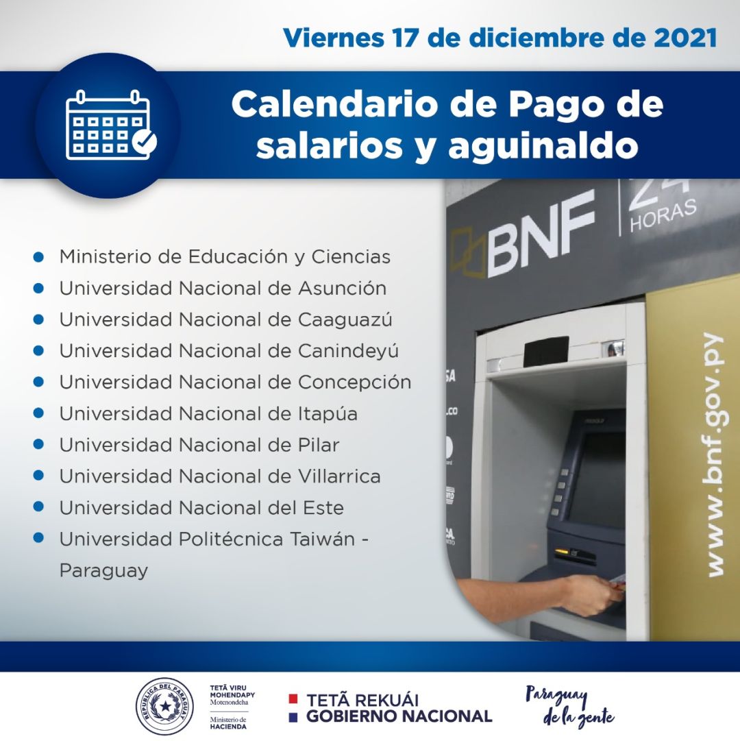 Funcionarios del MEC y de universidades hoy cobran salarios y aguinaldo