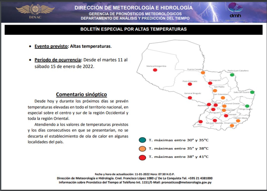 Boletín especial por altas temperaturas