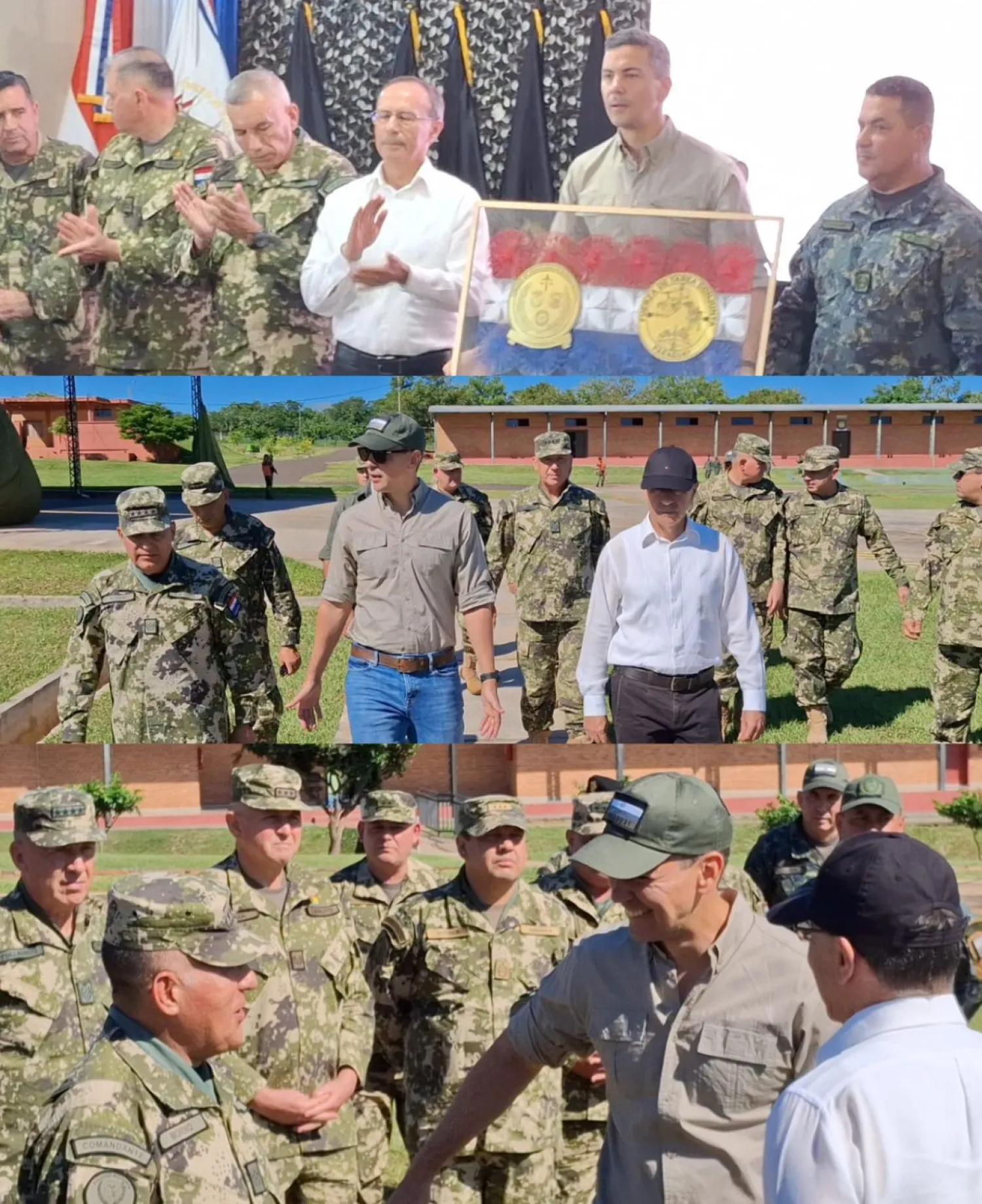El presidente Santiago Peña visitó a militares del CODI en Arroyito