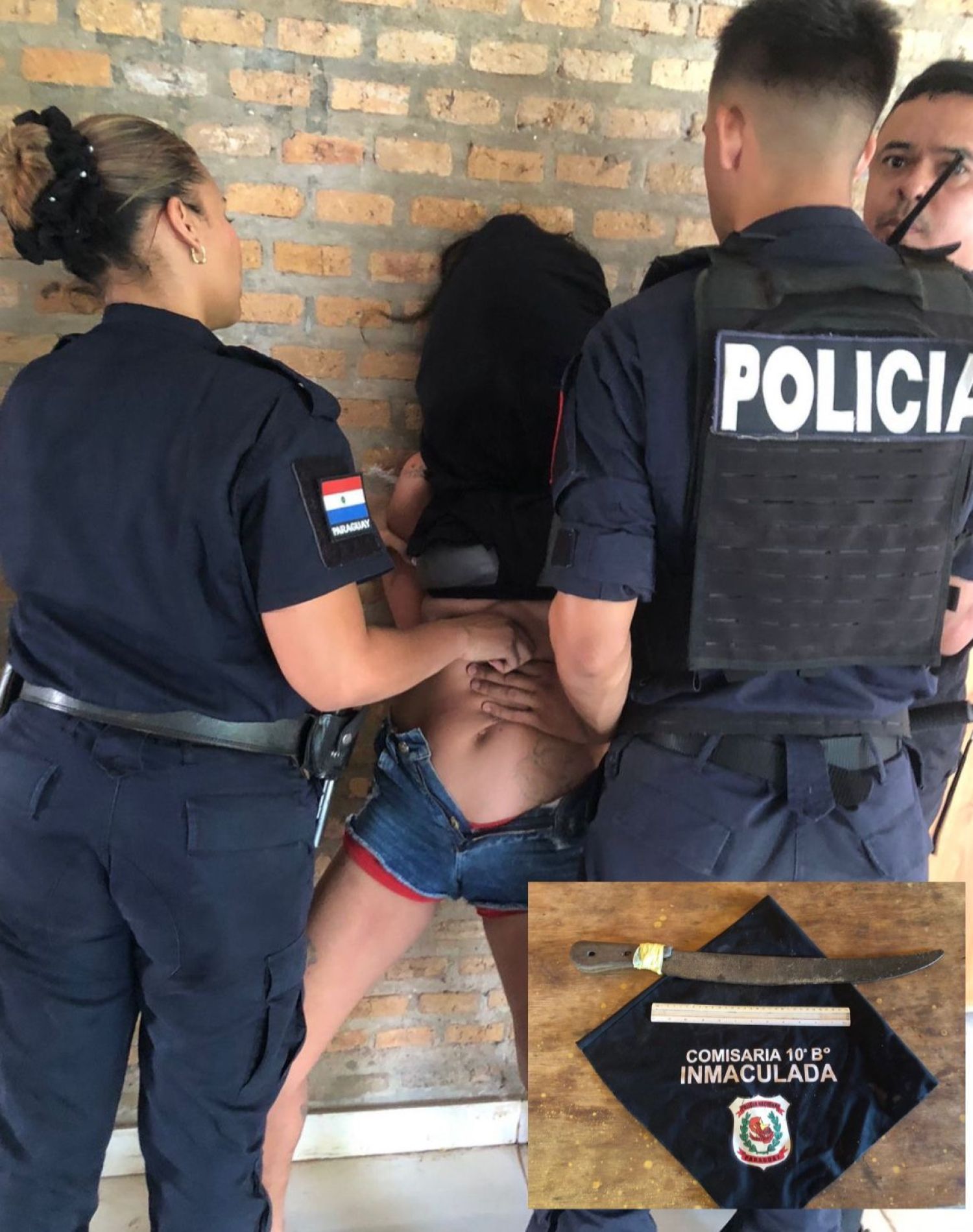 Mujer fue detenida luego de enfrentar a policías con un machete