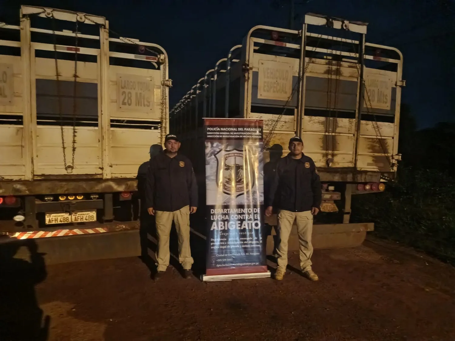 Operativo contra el abigeato termina con la incautación de tres tracto camiones