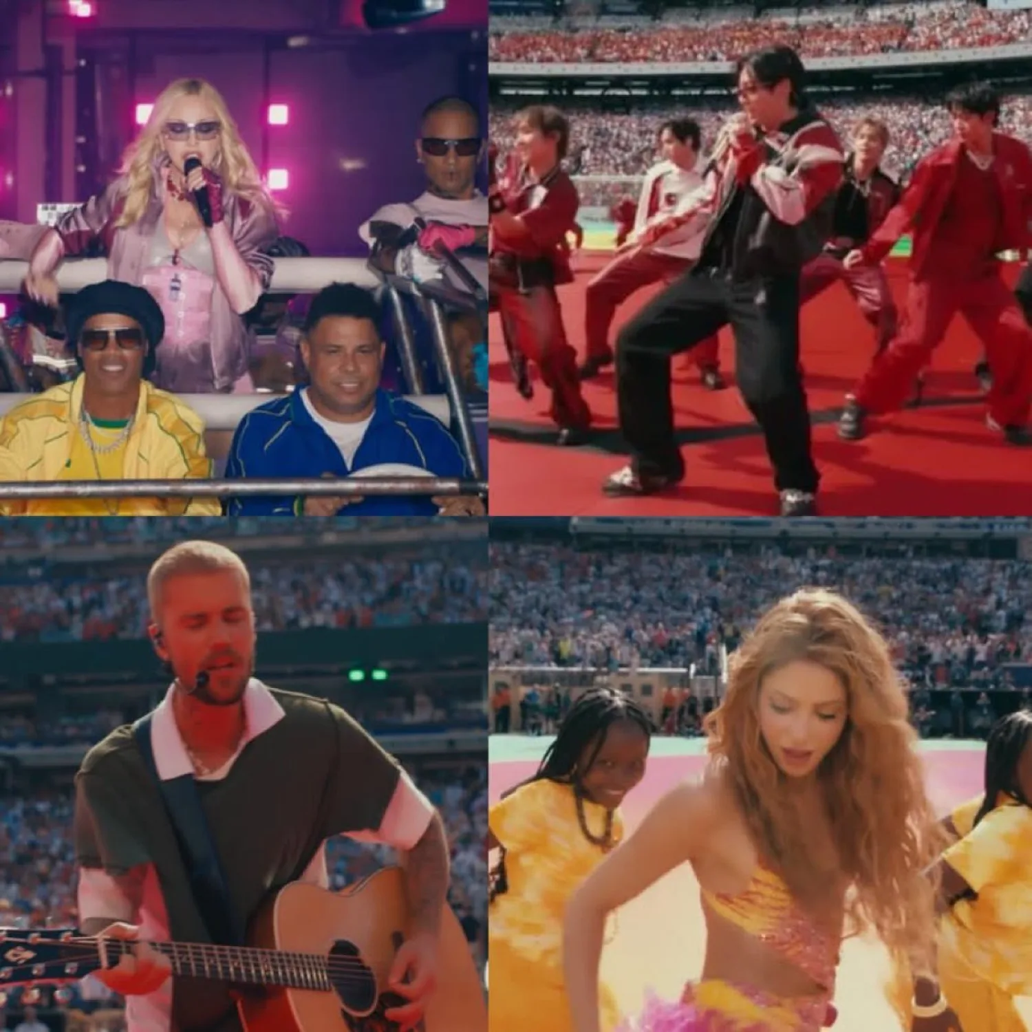 Shakira, Madonna, BTS y Justin Bieber brillaron en el entretiempo de la final del Mundial