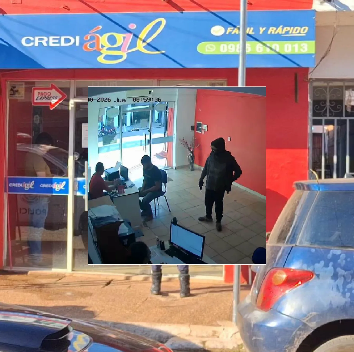 Dos encapuchados irrumpen en financiera y roban cerca de G. 40 millones
