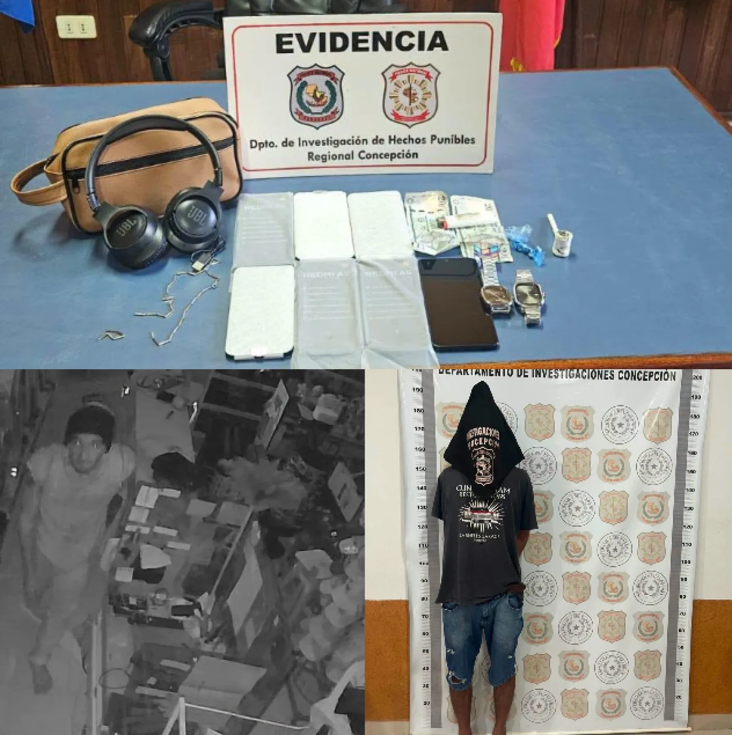 Detienen a presunto autor de robo y recuperan la totalidad de los objetos robados del mercado municipal