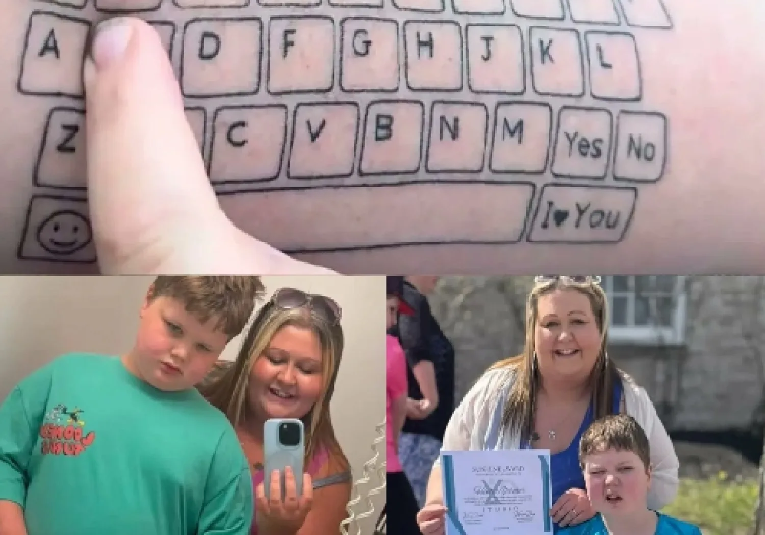 Una madre se tatuó un teclado en el brazo para comunicarse con su hijo autista
