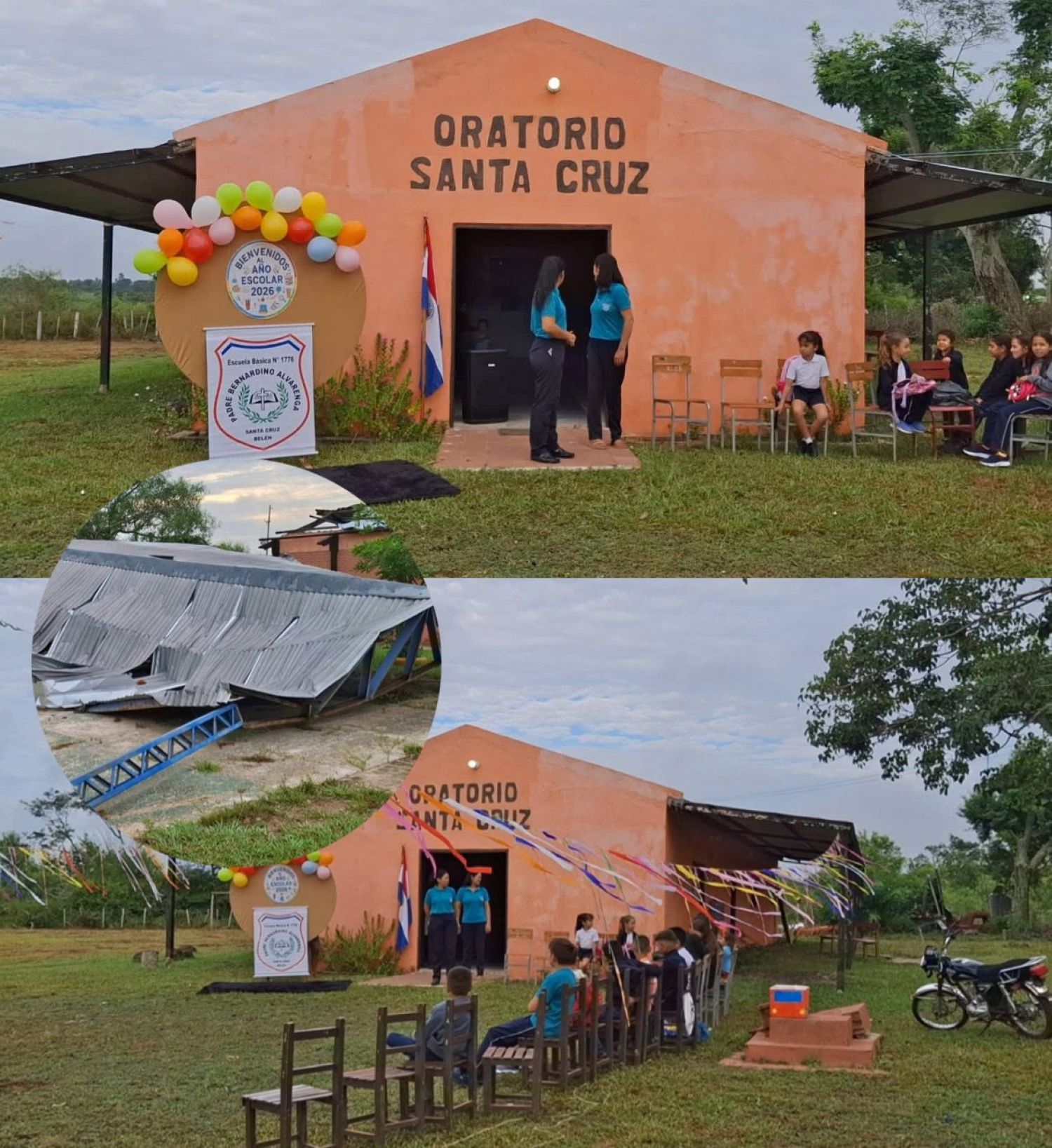Escuela afectada por temporal en Belén sigue sin reparación y alumnos usan oratorio para iniciar clases